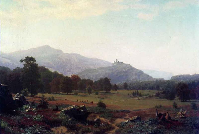 Albert Bierstadt Autumn in the Conway Meadows looking towards Mount Washington Spain oil painting art